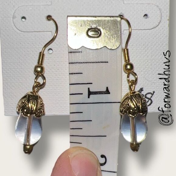 Bundle Sale 3 for $15 | Clear Bead Dangle Earrings – 1.5 Inches - Picture 7 of 9